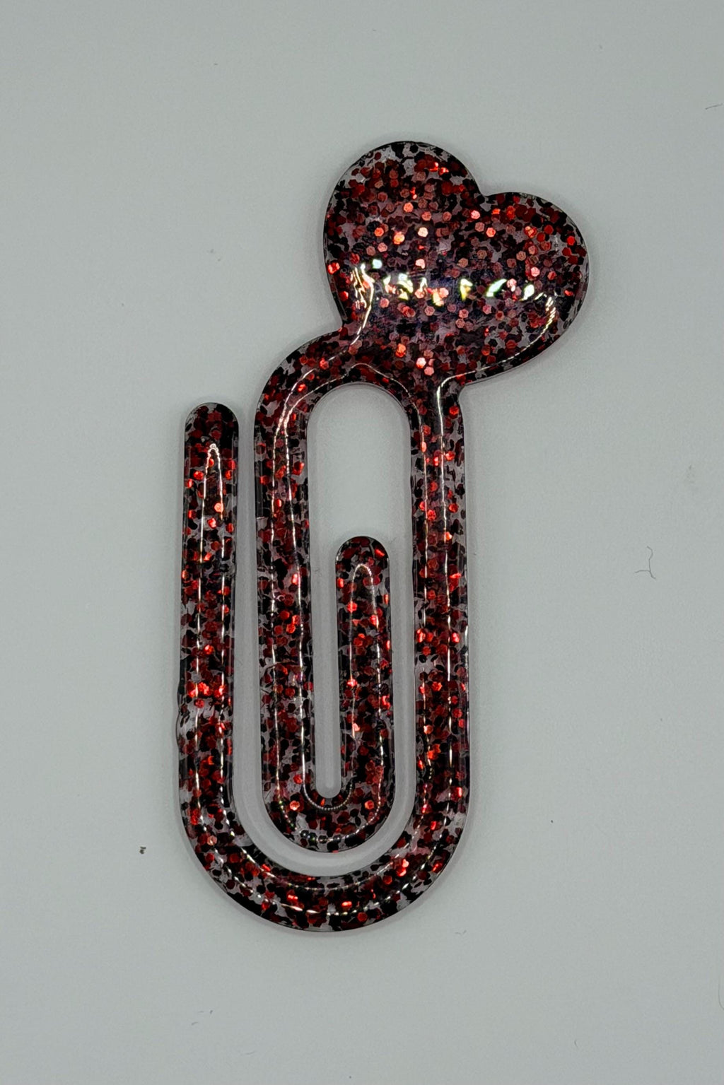 Jumbo Resin Paperclip Bookmark, Glitter Page Marker, Book Accessory, Reader Gift