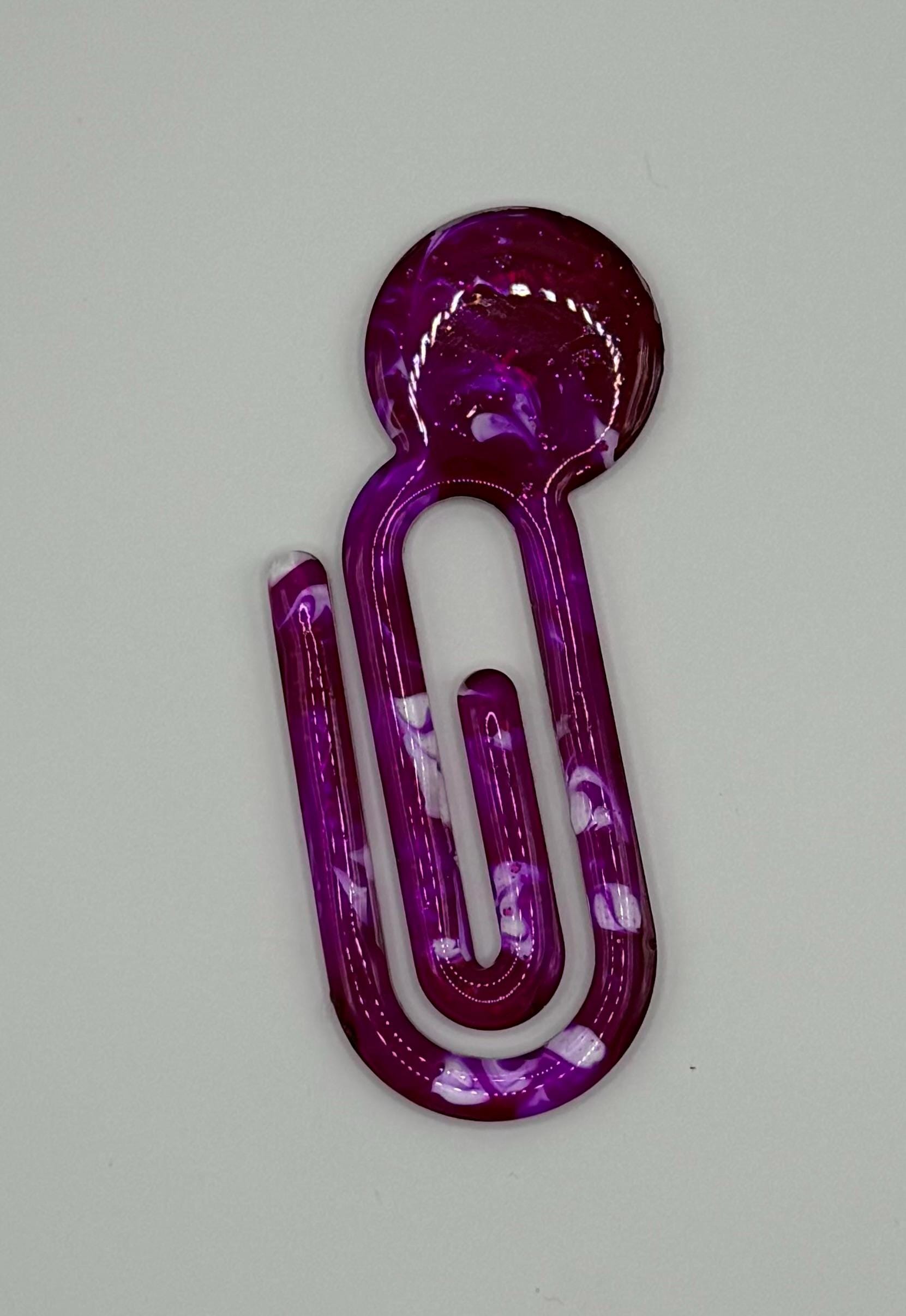 Jumbo Resin Paperclip Bookmark, Glitter Page Marker, Book Accessory, Reader Gift