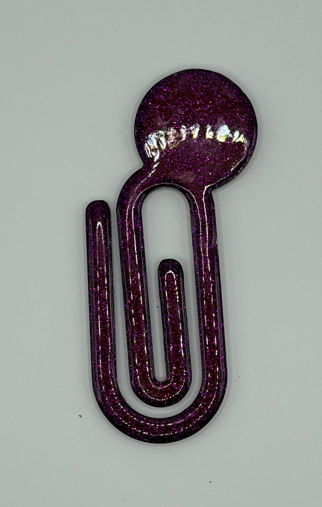 Jumbo Resin Paperclip Bookmark, Glitter Page Marker, Book Accessory, Reader Gift