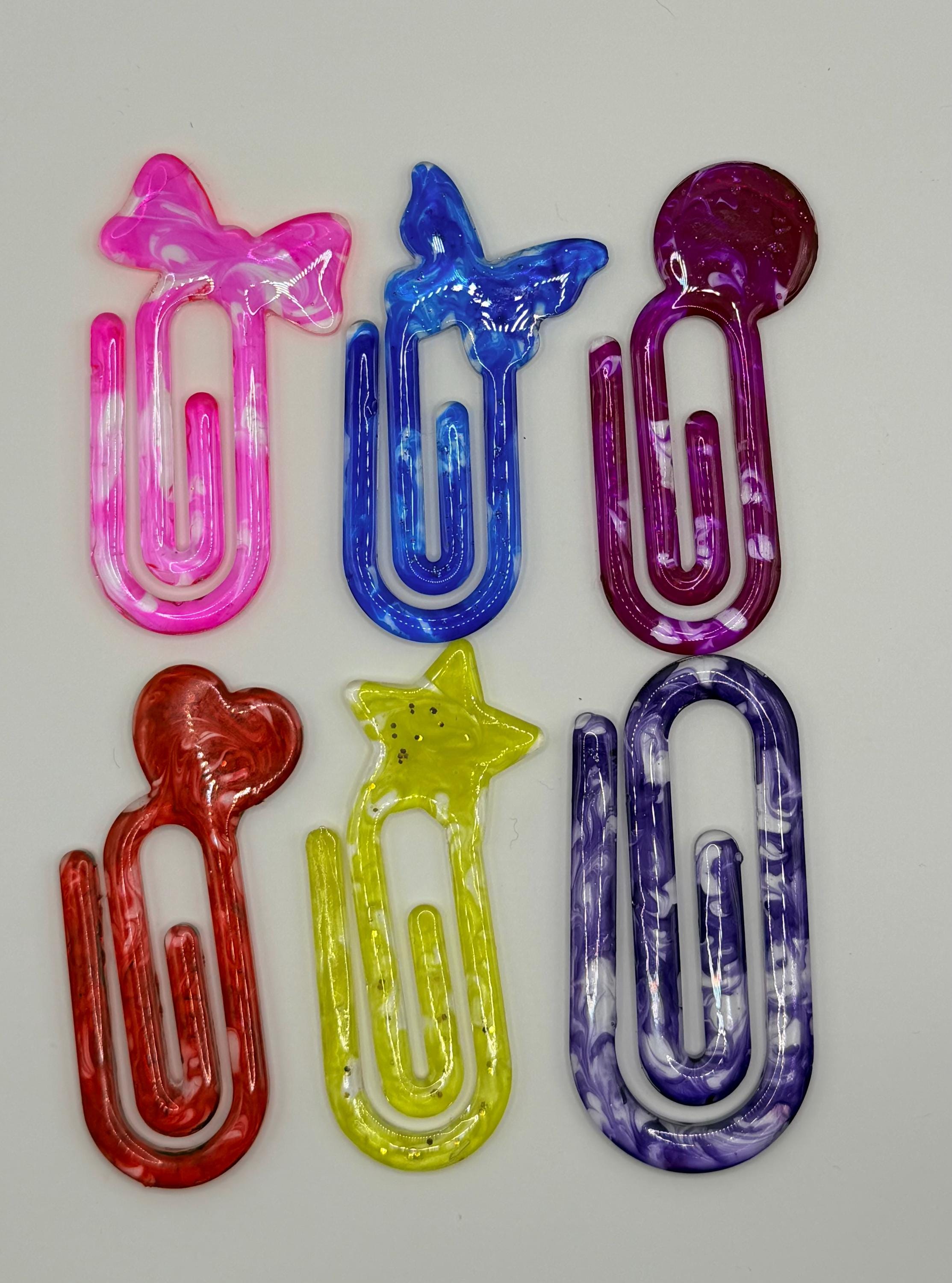 Jumbo Resin Paperclip Bookmark, Glitter Page Marker, Book Accessory, Reader Gift