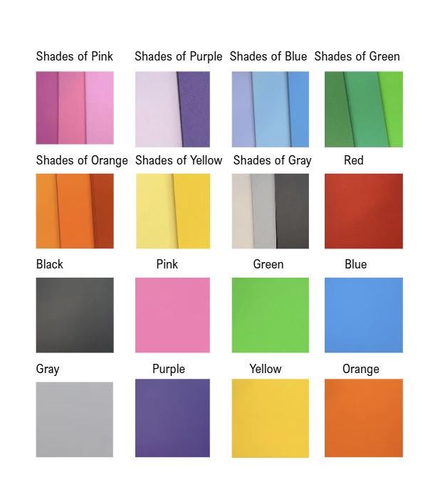Color swatches arranged in a grid with labels for different color groups.