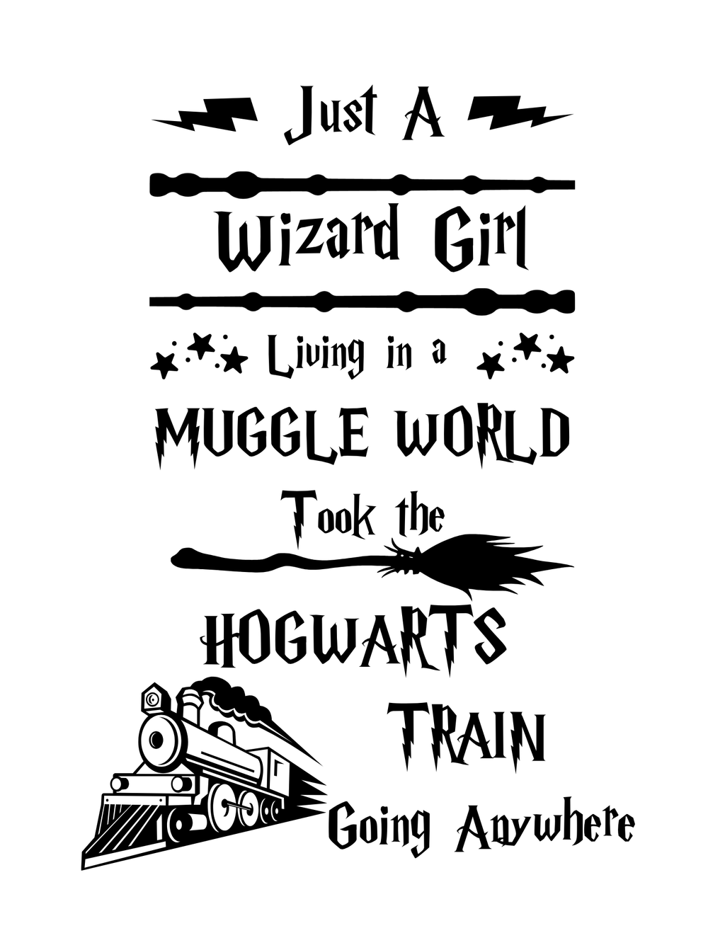 Wizard Girl Living in a Muggle World PNG - Digital Download