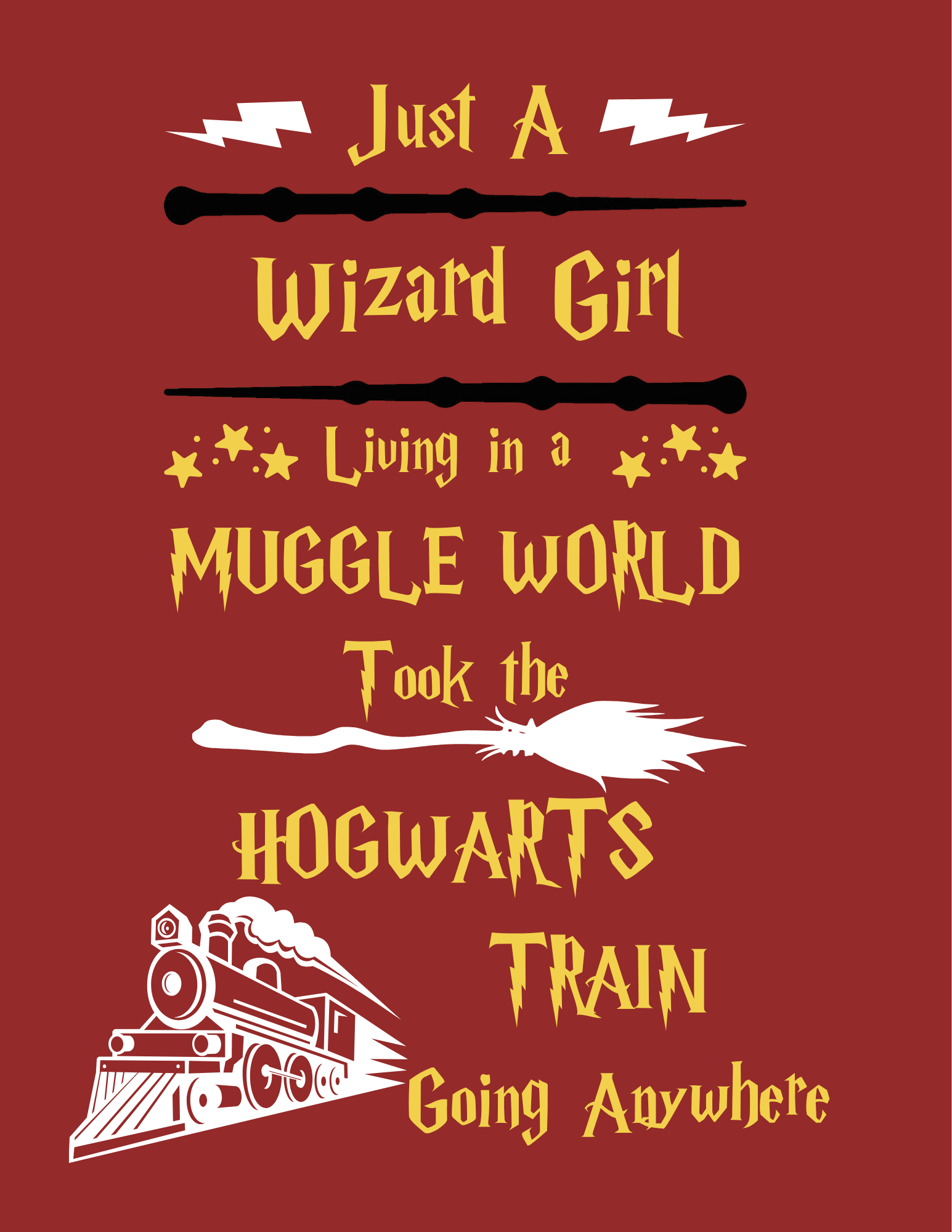 Wizard Girl Living in a Muggle World PNG - Digital Download