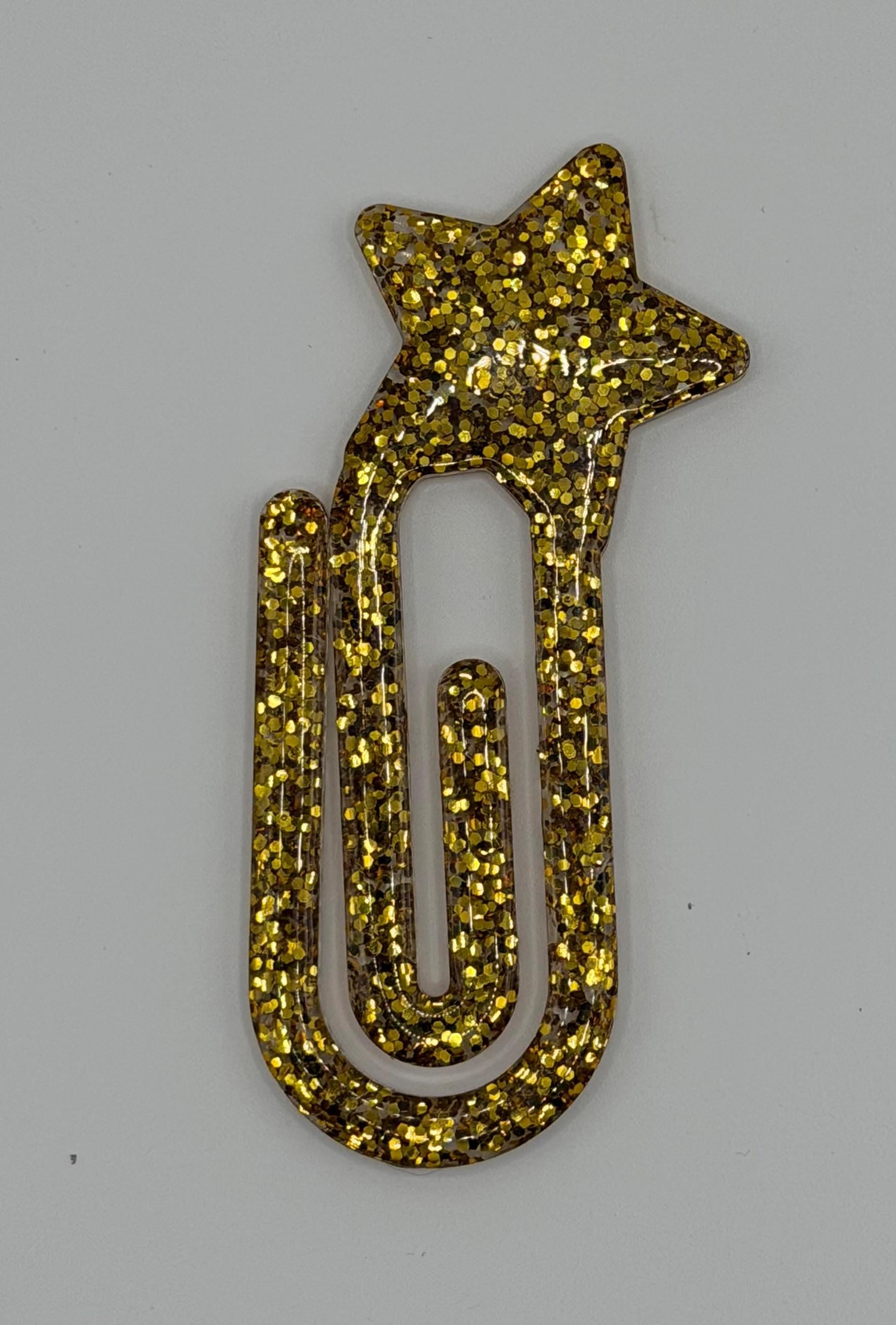 Jumbo Resin Paperclip Bookmark, Glitter Page Marker, Book Accessory, Reader Gift